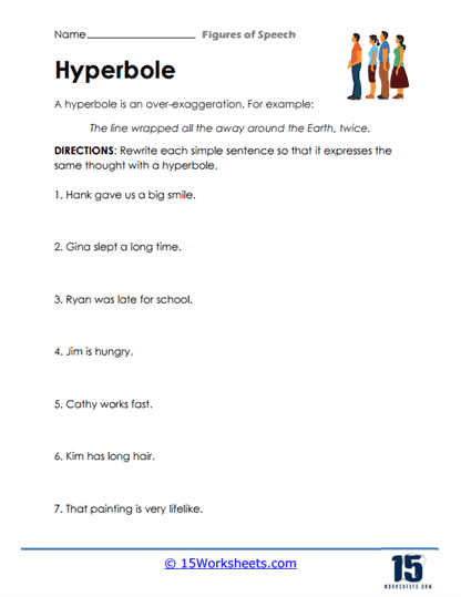 Hyperbole Worksheet