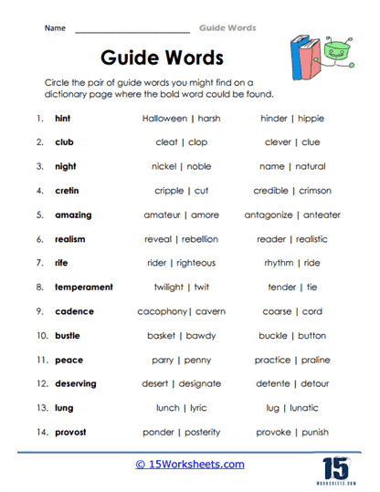 Guide Words #12