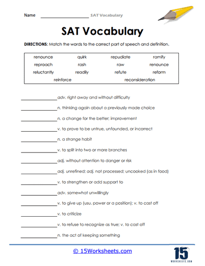 SAT Vocabulary Words #12