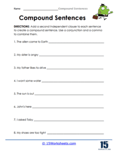 Compound Sentences Worksheets - 15 Worksheets.com