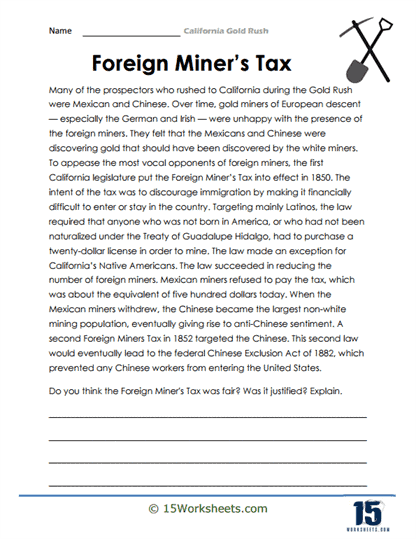 Foreign Miner's Tax