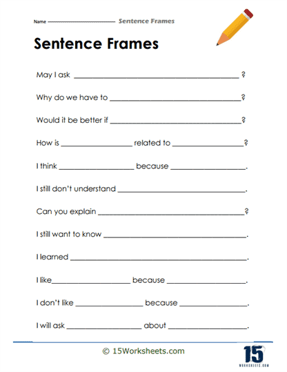 Sentence Frames #13