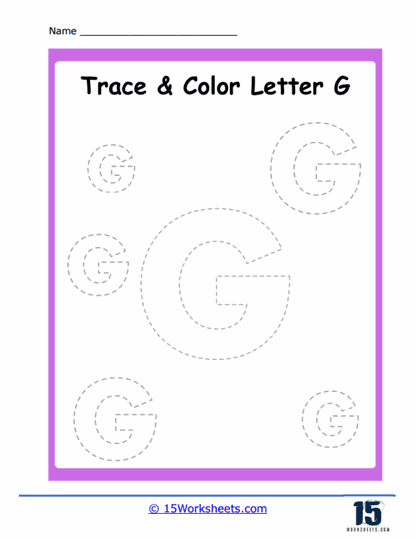 Trace and Color G Worksheet