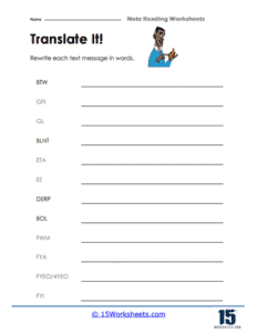Note Reading Worksheets - 15 Worksheets.com