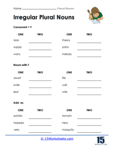 Plural Nouns Worksheets - 15 Worksheets.com