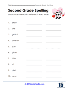 2nd Grade Spelling Words Worksheets - 15 Worksheets.com