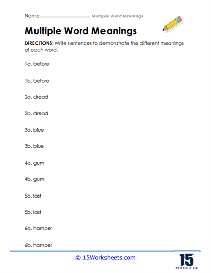 Multiple Word Meanings #13