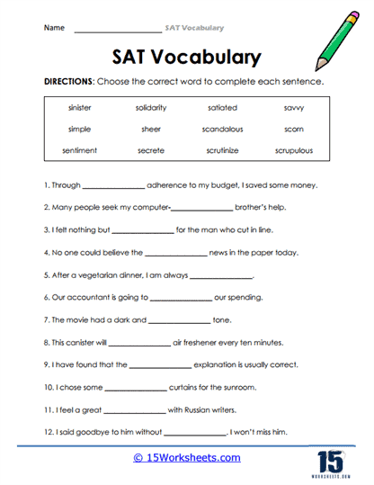SAT Vocabulary Words #13