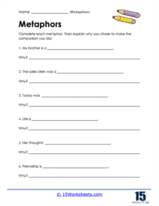 Metaphors Worksheets - 15 Worksheets.com