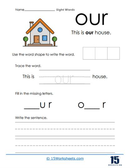 Our House Worksheet