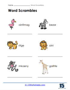 Word Scrambles Worksheets - 15 Worksheets.com