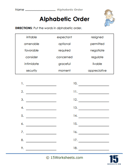 Place in Places Worksheet