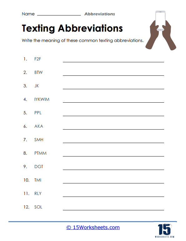 Texting Abbreviations