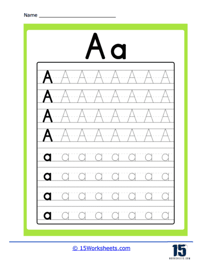 Upper and Lowercase As Worksheet