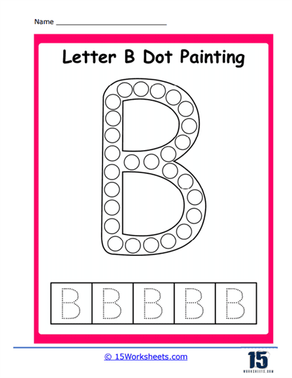 B Dot Painting Worksheet