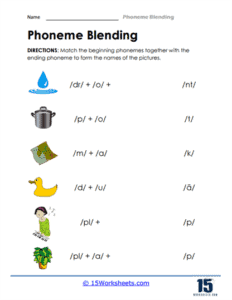 Phoneme Blending Worksheets - 15 Worksheets.com