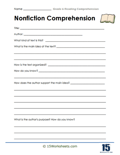 comprehension live worksheets for grade 6