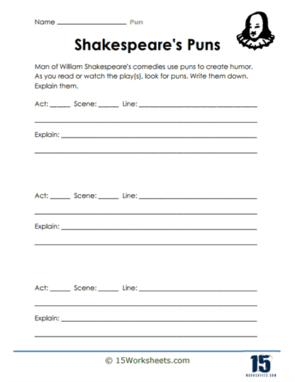 Shakespeare Did It Worksheet