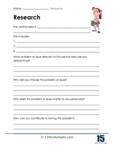 research worksheet with answers