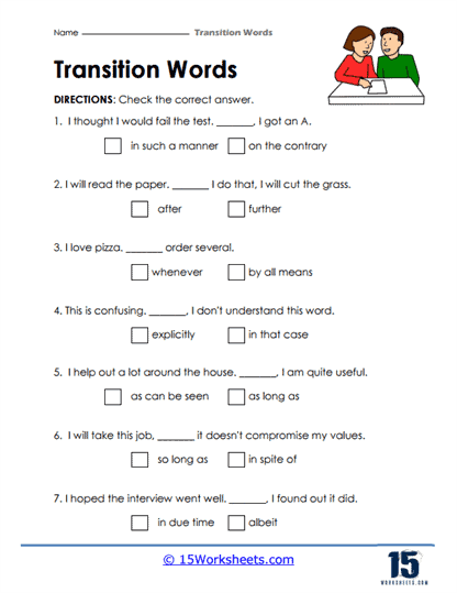 Transition Words #15