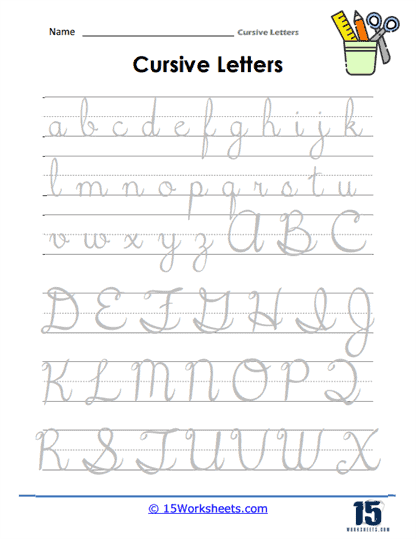 Cursive Letters Worksheets - 15 Worksheets.com