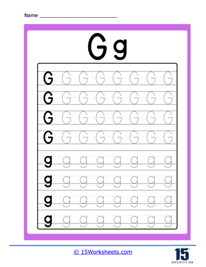 Letter G Formation Worksheet