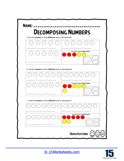 Red and Yellow Numbers Worksheet