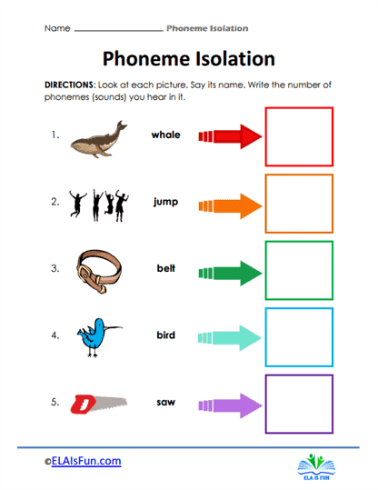 Phoneme Isolation Worksheets