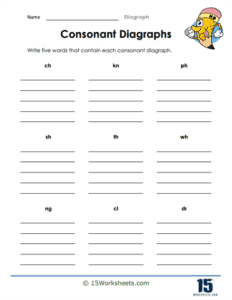 Diagraphs Worksheets | Phonics Resources - 15 Worksheets.com