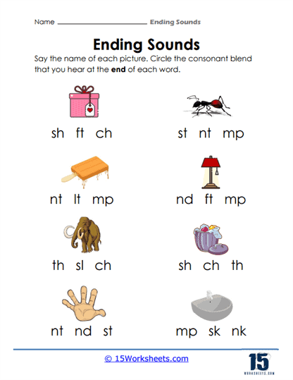 Ending Sounds Worksheets - 15 Worksheets.com