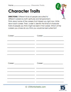 Character Traits Worksheets - 15 Worksheets.com