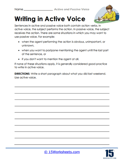 Active and Passive Voice Worksheets - 15 Worksheets.com