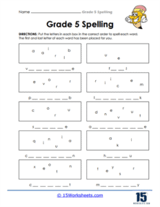 5th Grade Spelling Words Worksheets - 15 Worksheets.com