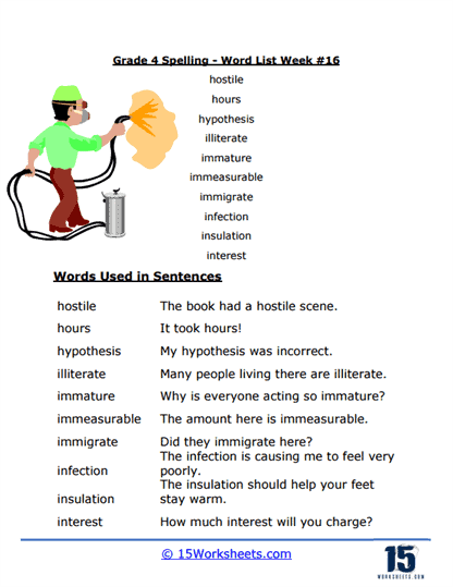 Week #16 Word List - H & I Words
