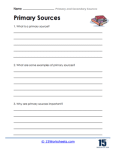 Primary and Secondary Sources Worksheets - 15 Worksheets.com