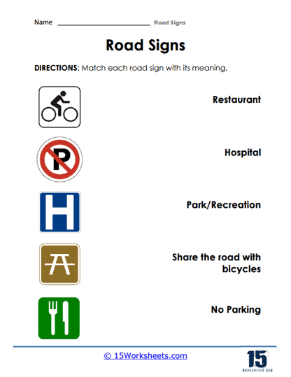 recreation road signs