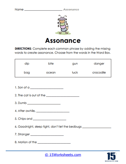 Assonance Worksheets