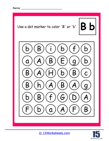 B Dot Markers Worksheet