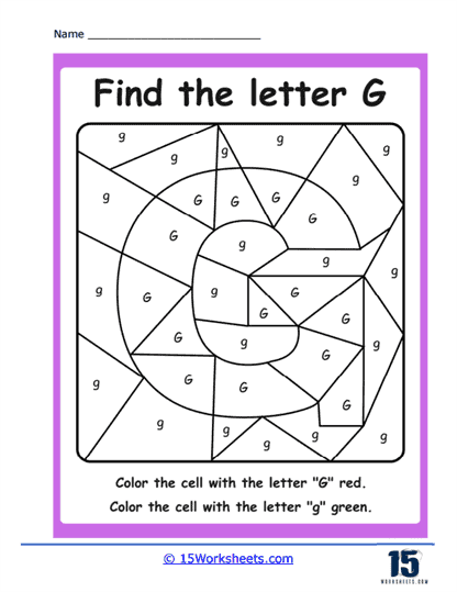 Letter G Coloring Puzzle Worksheet