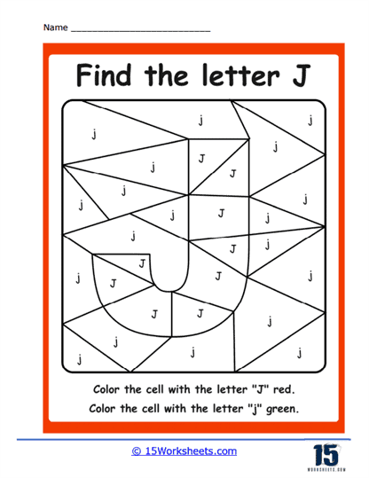 Letter J Color Puzzle Worksheet