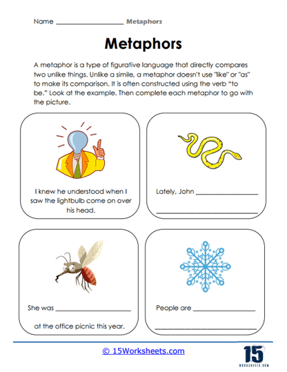 Metaphor Worksheets