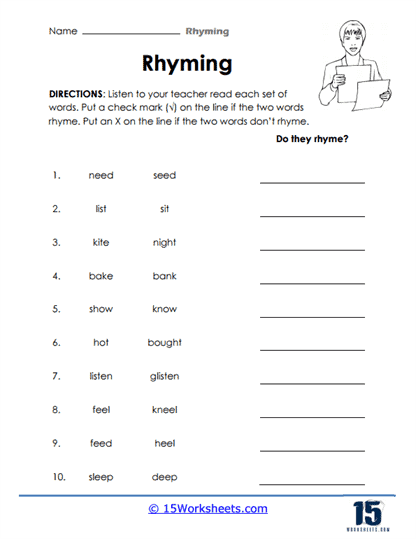 Rhyme Time Challenge Worksheet
