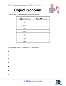 Object Pronouns Worksheets - 15 Worksheets.com