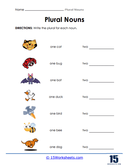 Plural Nouns Practice Worksheet