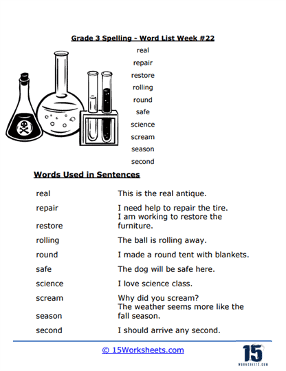 Week #22 Word List - R & S Words