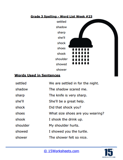 Week #23 Word List - S Words