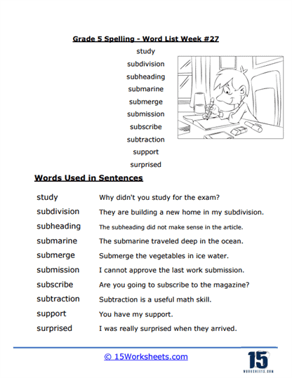 Week #27 Word List - Yet More S Words