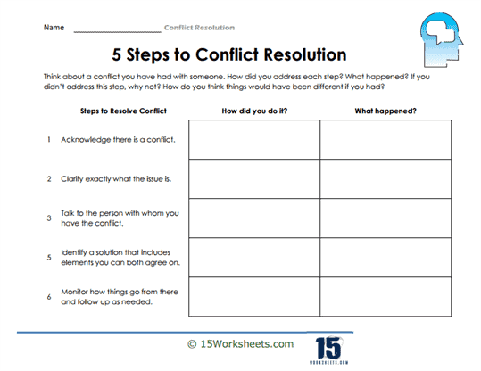 Conflict Resolution Worksheets 15 3770