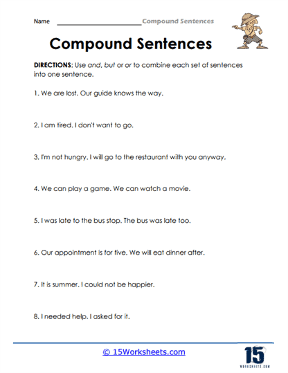Compound Sentences Worksheets - 15 Worksheets.com