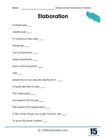 Elaboration Sentences #3